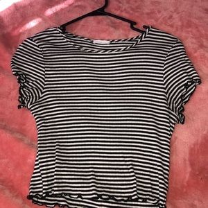 Perfect condition black and white cropped tee.